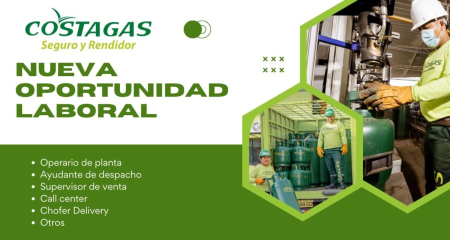 Oportunidad de Trabajo en Costa Gas para Operarios, Ayudantes de Despacho, Supervisor de Venta y Chofer Delivery