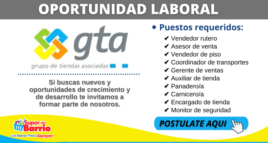 Oportunidad de empleo - Super del Vario
