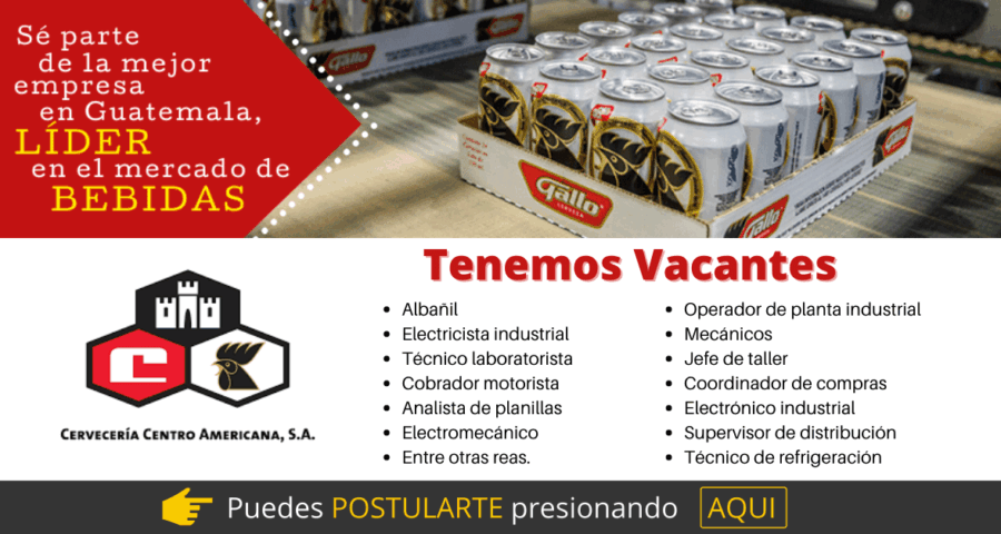 Oportunidad de empleo en -Cervecería Centro Americana