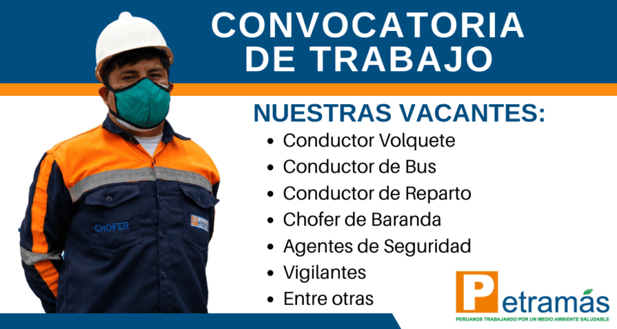 Oportunidad de trabajo en Petramas a nivel nacional ¡Únete al equipo!