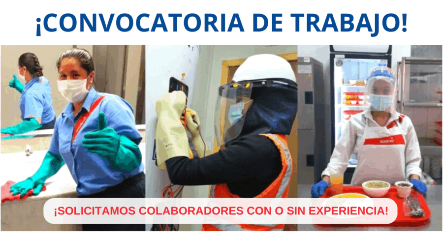 Oportunidad de trabajo en Sodexo: Requiere Ayudantes, Técnicos, Supervisores, otros