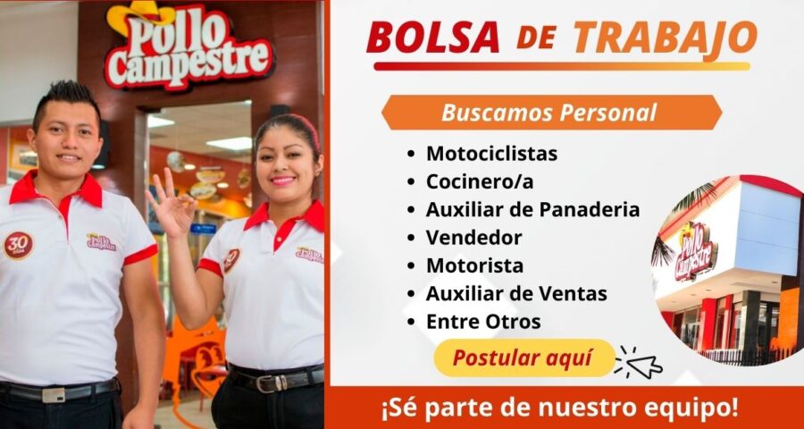 POLLO CAMPESTRE – Requiere personal para diferentes puestos