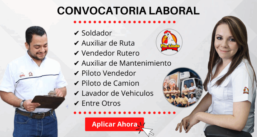 POLLOS PIO LINDO Requiere personal para diferentes puestos aplica ahora