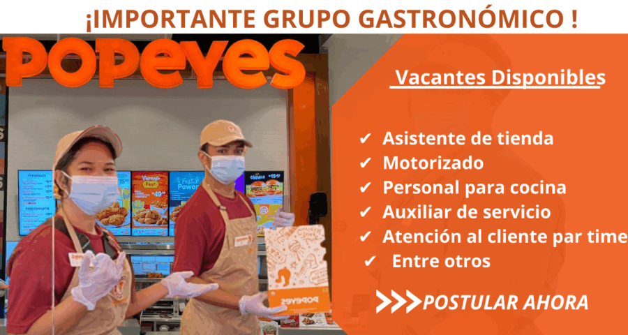 POPEYES – Cuenta con nuevos  puestos laborables