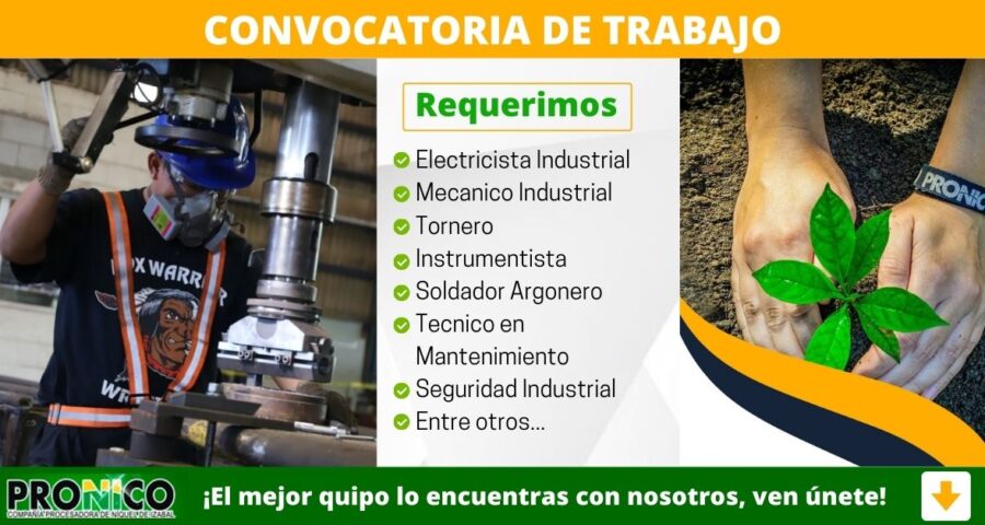 PRONICO – Importante empresa busca personal para diferentes áreas