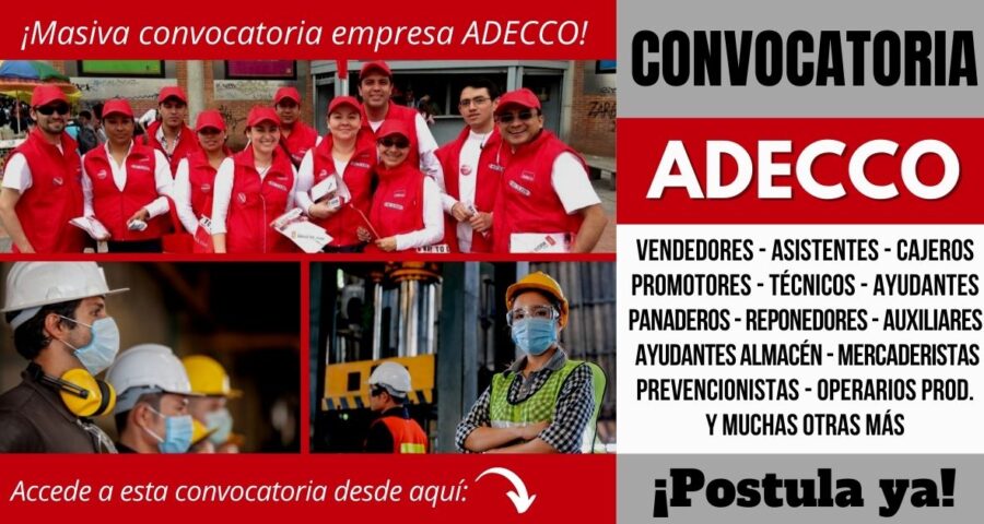 Plazas disponibles ADECCO PERÚ