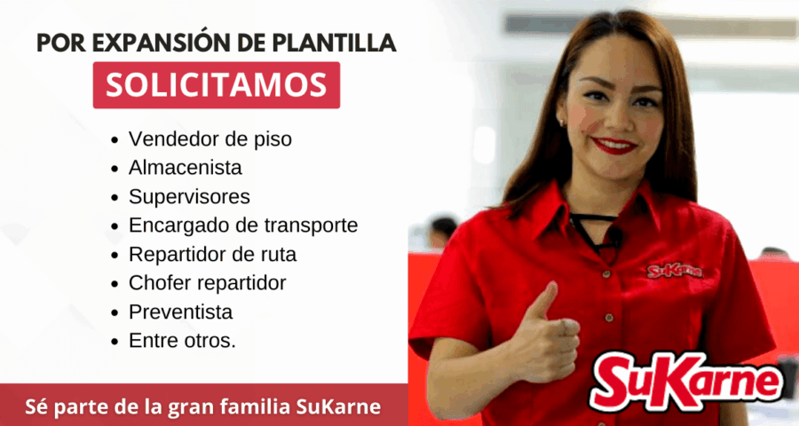 Por expansión se requiere personal - Sukarne