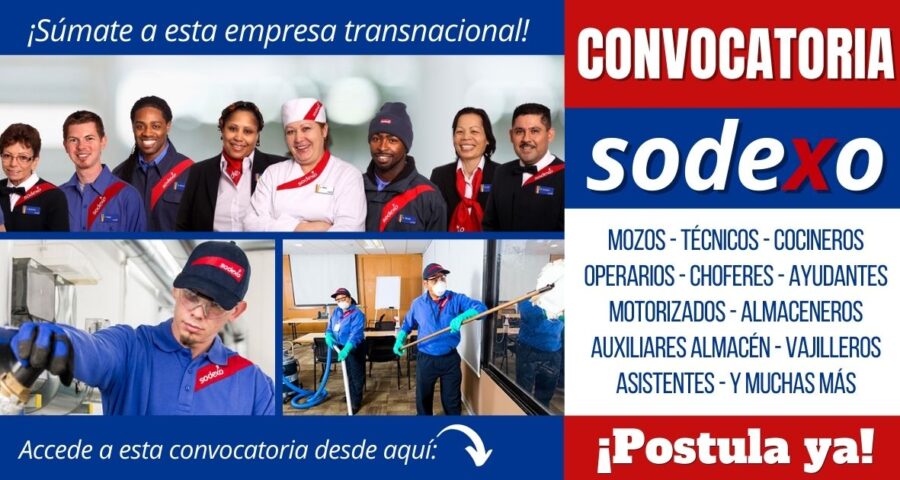 Reciente convocatoria en reconocida empresa SODEXO