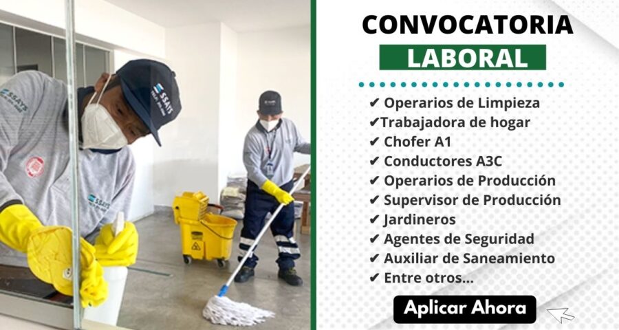 SSAYS – Empresa de Limpieza y Saneamiento Apertura nuevas Plazas