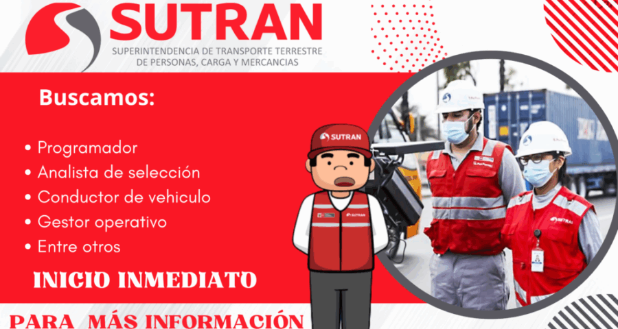 SUTRAN-Infórmate de nuevas vacantes laborales