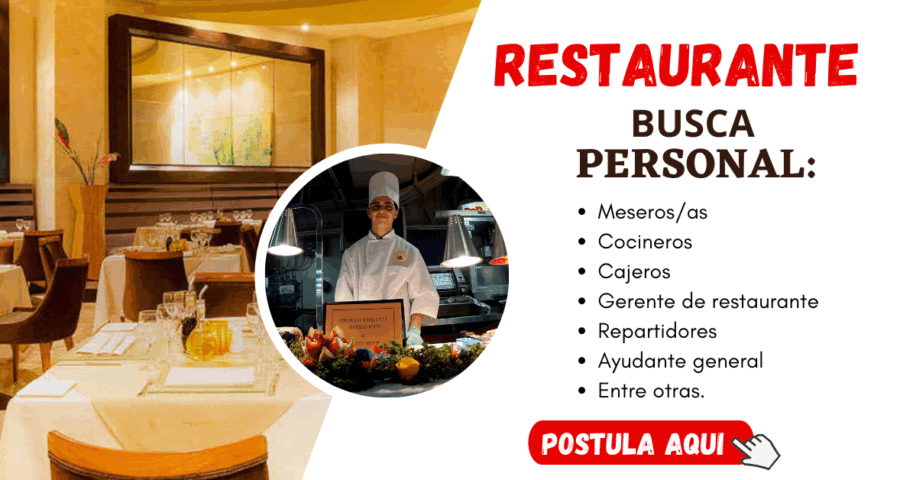 Se anuncia nueva convocatoria de trabajo para RESTAURANTES
