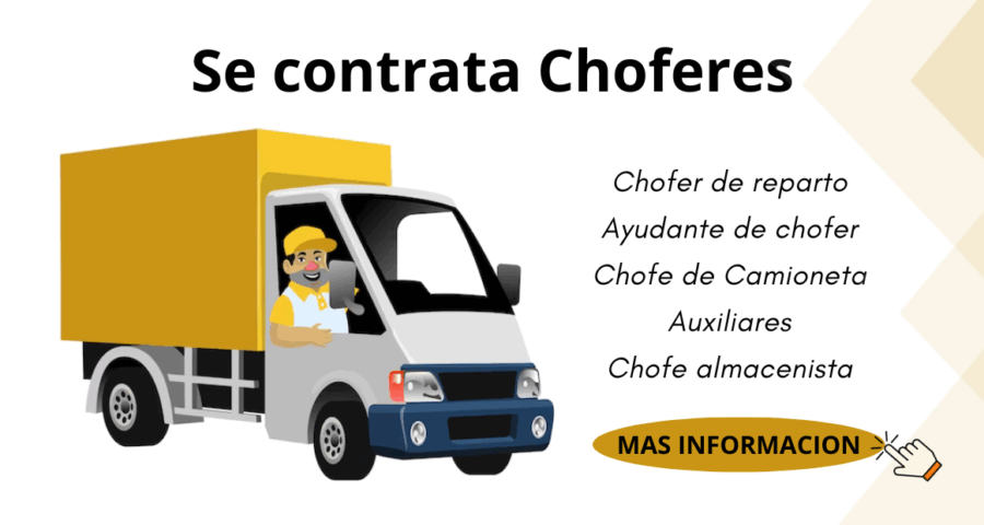 Se contrata Choferes para distribución de productos
