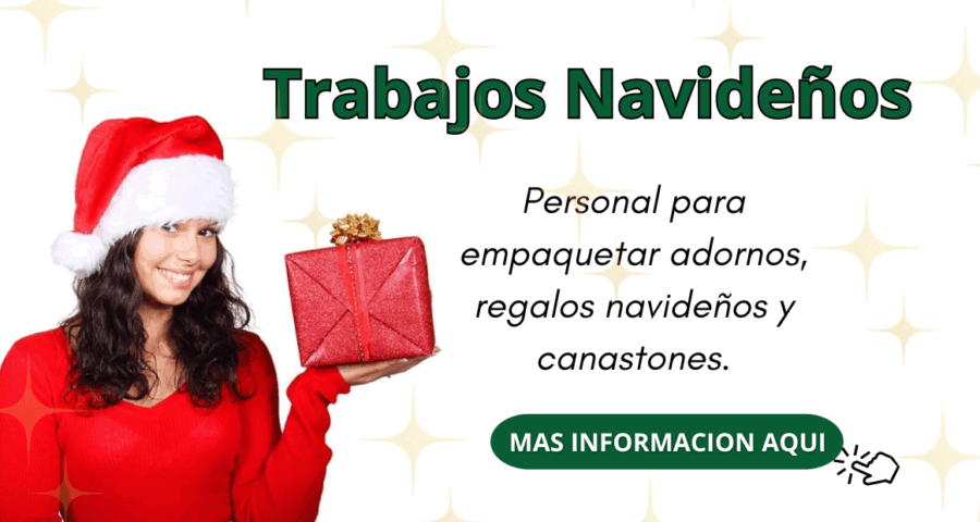 Se contrata a personal para empaquetar adornos o regalos navideños