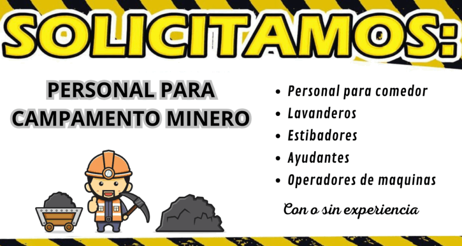 Se contrata personal para Comedor Minero