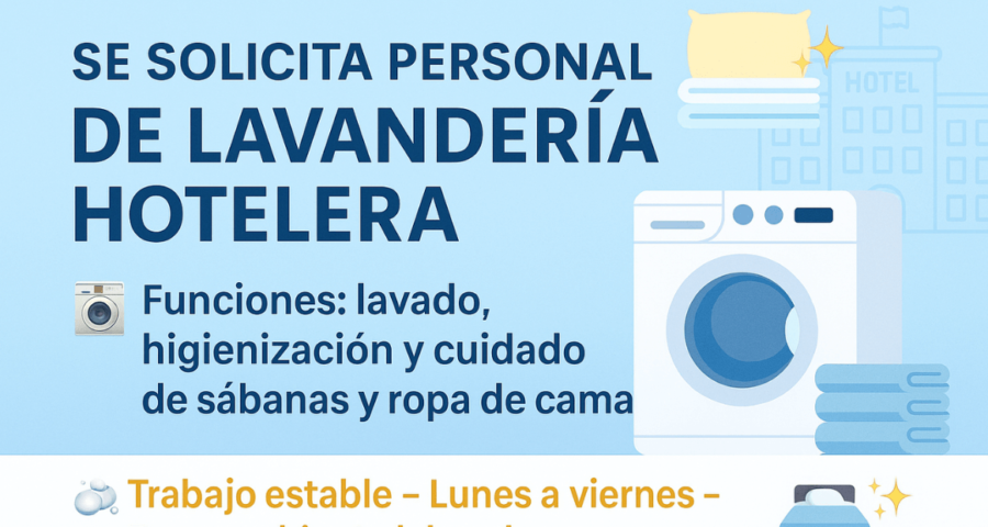 Se contrata personal para Lavandería de Sabanas y Toallas