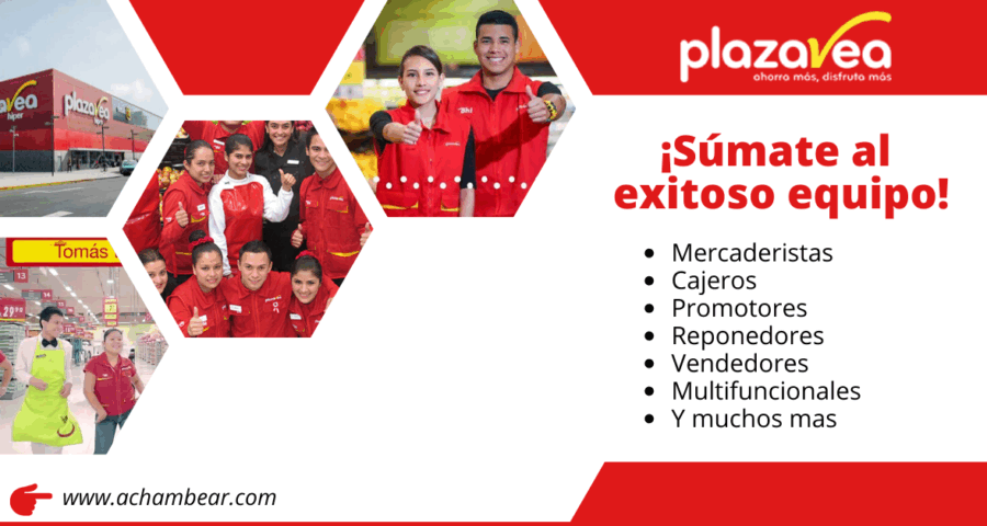 Súmate al exitoso equipo de Plaza Vea a través de esta convocatoria