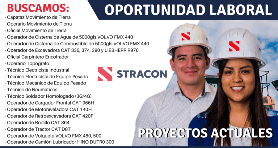 Trabaja En Stracon y Únete Al Equipo Líder En Minería y Construcción