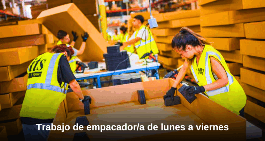 Trabajo de empacador/a de lunes a viernes sin experiencia