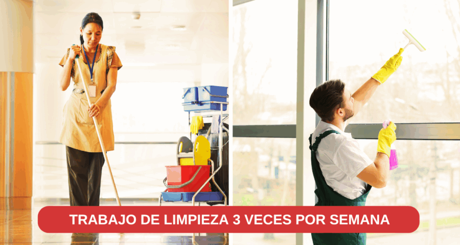 Trabajo de limpieza 3 veces por semana a nivel nacional e internacional