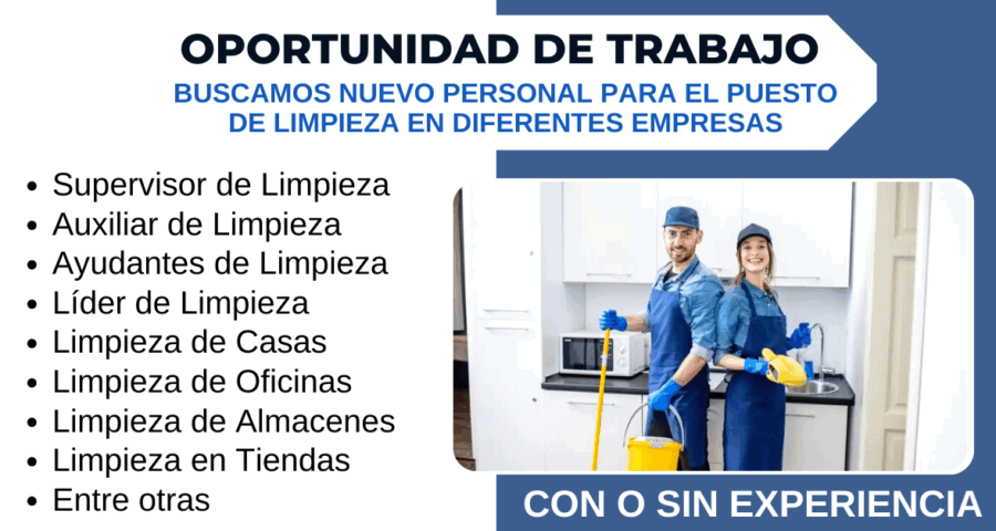 Trabajo de operario de limpieza sin experiencia ¡Únete a nuestro equipo!