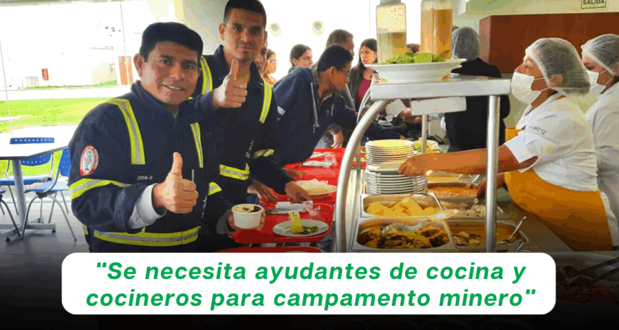Trabajos de COCINEROS en campamentos mineros