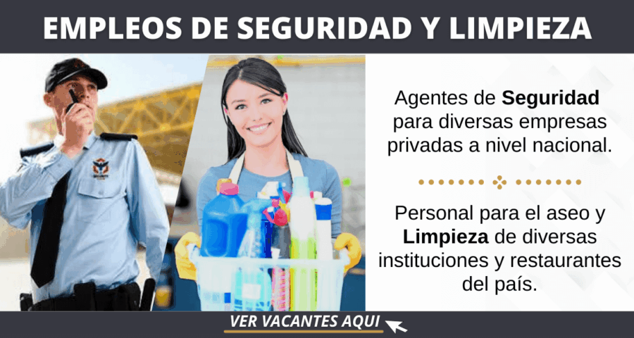Trabajos en servicios generales en seguridad y limpieza