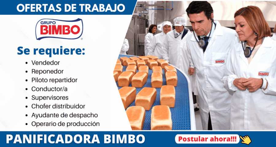 Únete a la actual convocatoria de trabajo de BIMBO