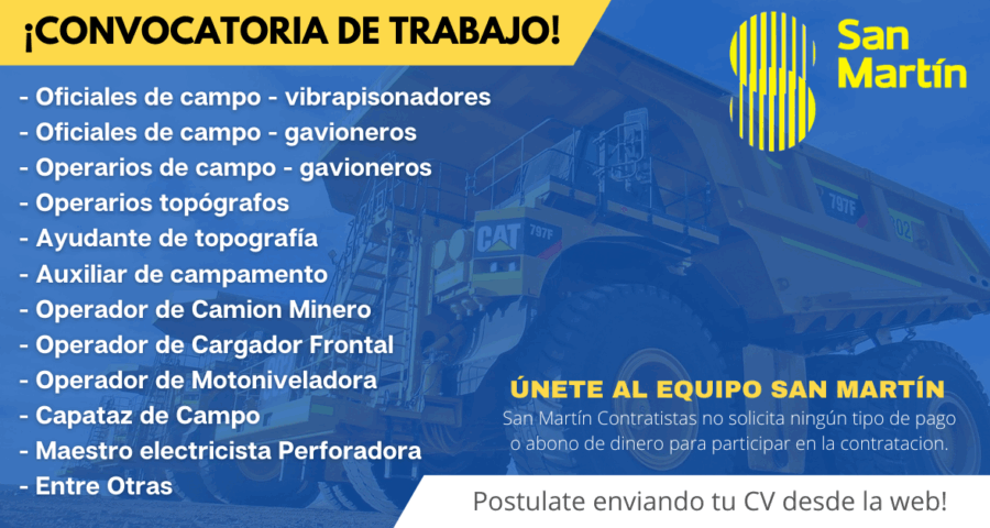 ¡Convocatoria de Trabajo! Únete al equipo San Martín Empresa Líder Del Mercado Nacional